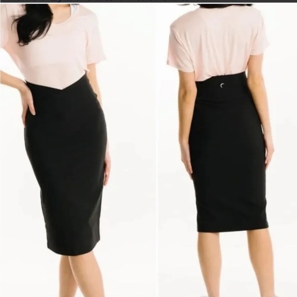 ZYIA Active Black Reve Crossover Ribbed Pencil Skirt Size S - Picture 1 of 10